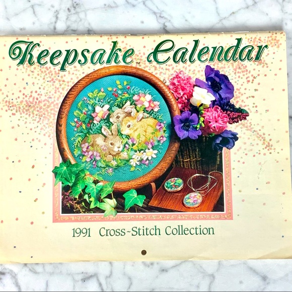 Vintage 1991 Cross-Stitch Collection Keepsake Calendar - Picture 1 of 13